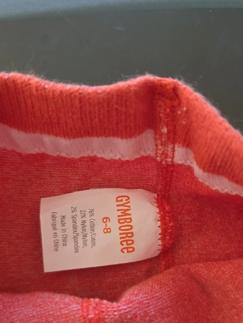 Gymboree Orange and White Striped Girls Leggings